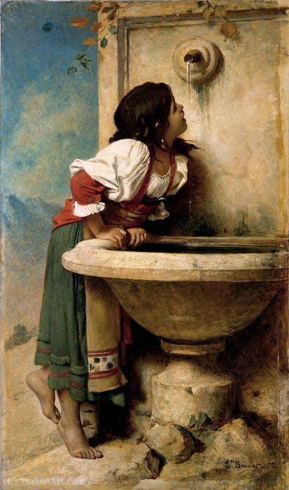 Roman Girl At A Fountain — Léon Joseph Florentin Bonnat