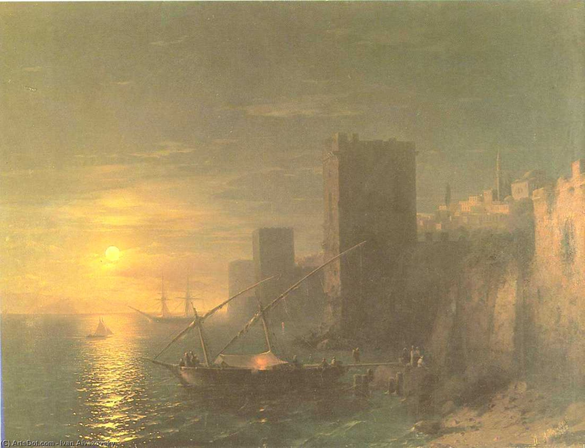 A Lunar Night In The Constantinople — Ivan Konstantinovich Aivazovsky