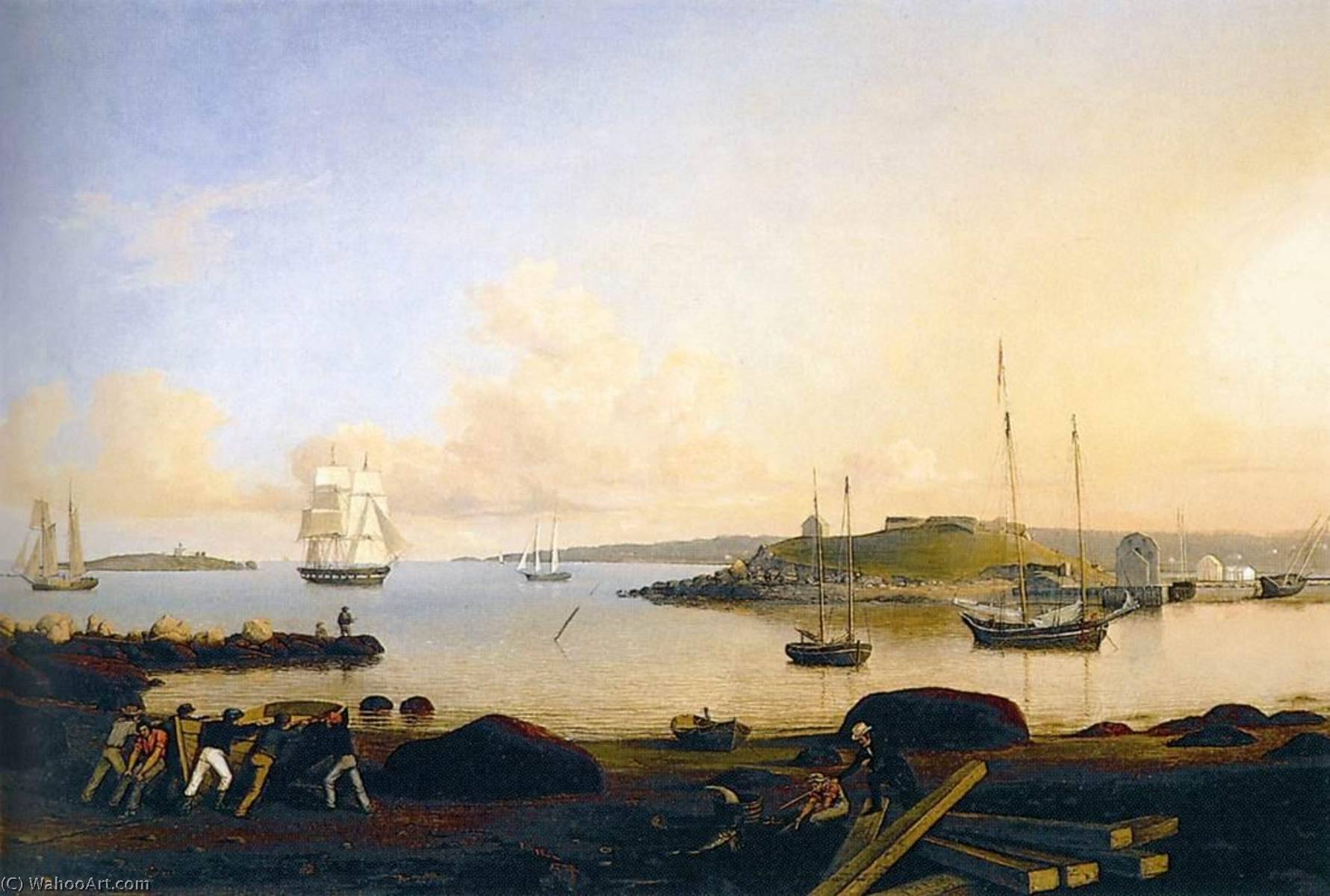 The Island And Fort Of Ten Pound, Gloucester — Fitz Henry Lane