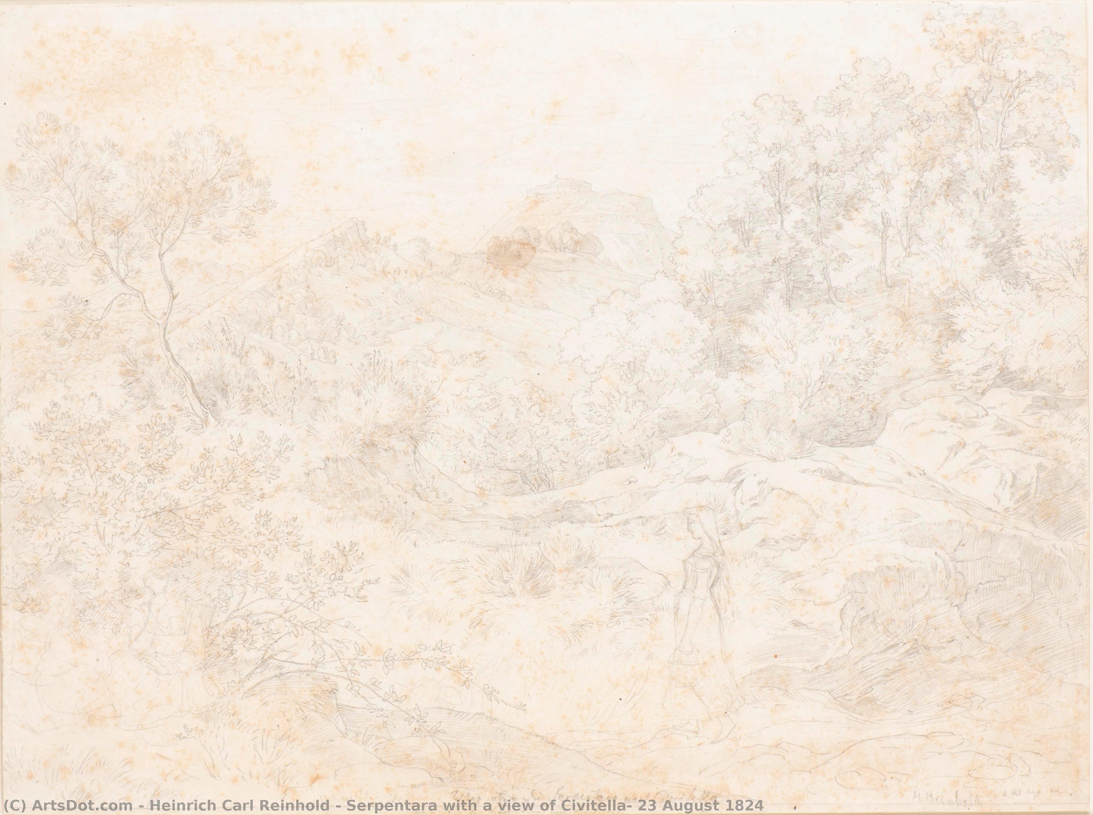 Serpentara With A View Of Civitella, 23 August 1824 — Heinrich Carl Reinhold