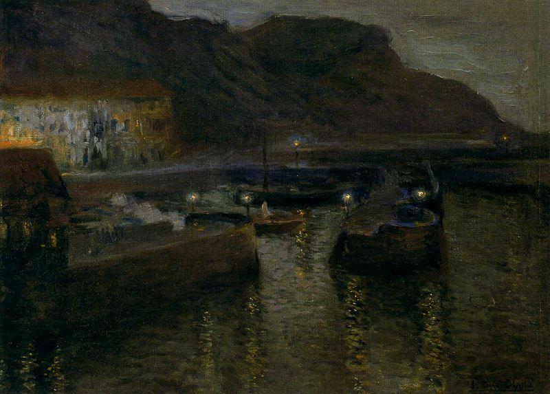 Motrico. Port At Dusk — Ignacio Díaz Olano