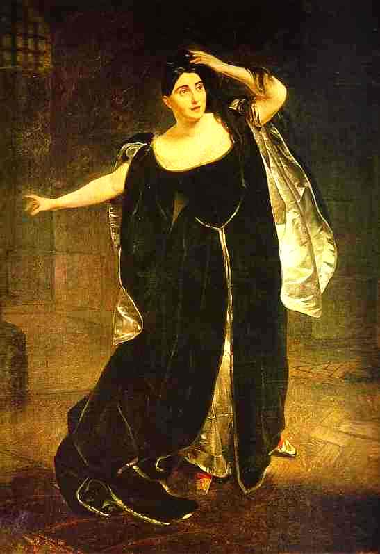 Portrait Of The Actress Juditta Pasta As Anne Boleyn — Karl Pavlovich Brulloff