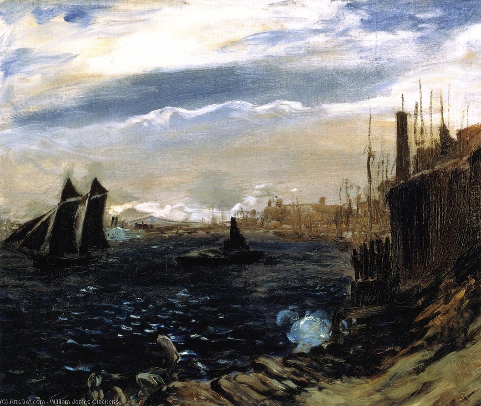 East River From Brooklyn — Уильям Джеймс Глаккенс