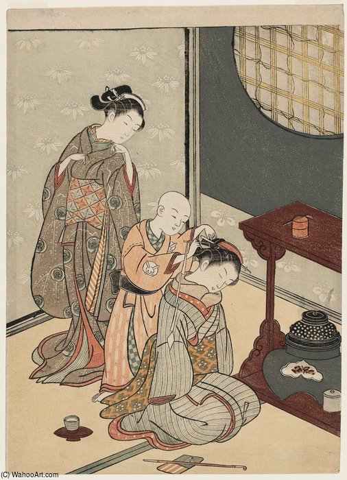 Night Rain Of The Tea Stand — Suzuki Harunobu