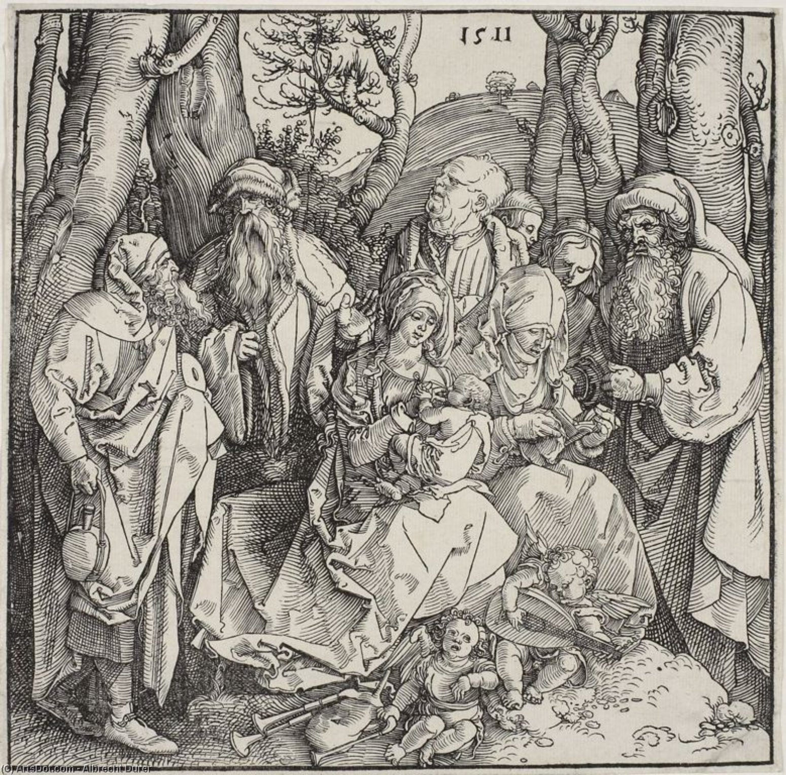 The Holy Kinship And Two Musical Angels — Albrecht Dürer
