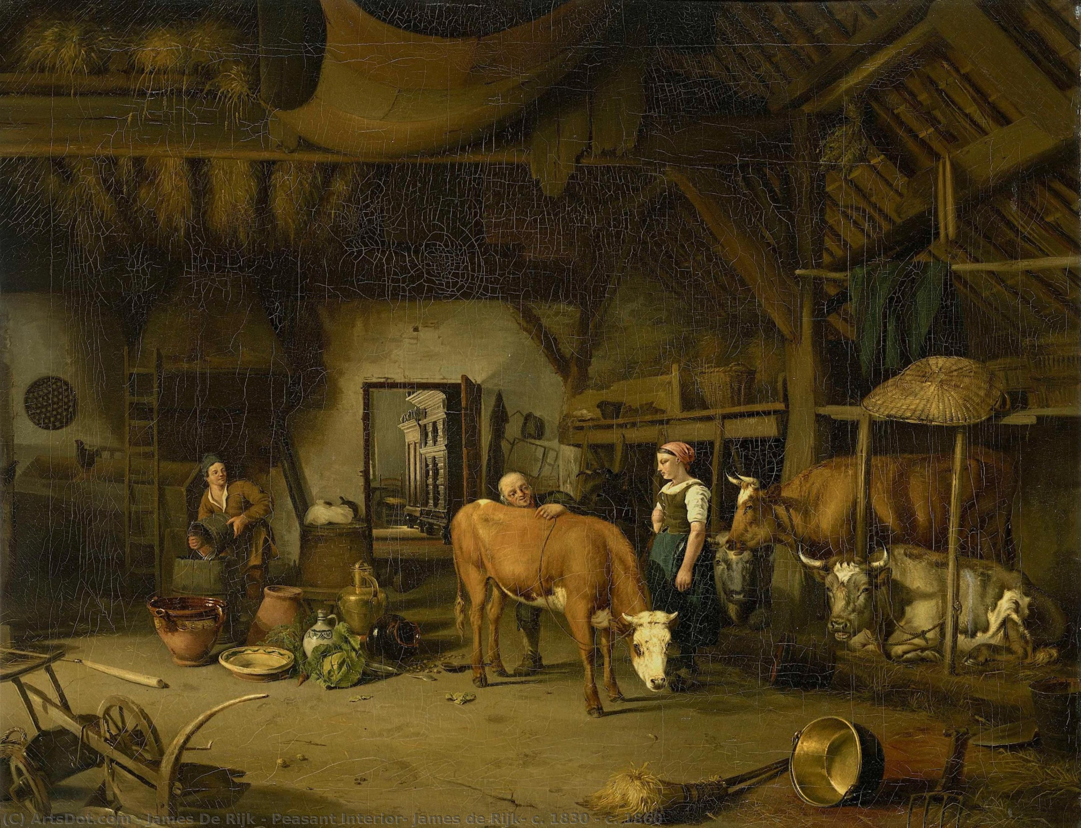 Peasant Interior, James De Rijk, C. 1830 - C. 1860 — James De Rijk