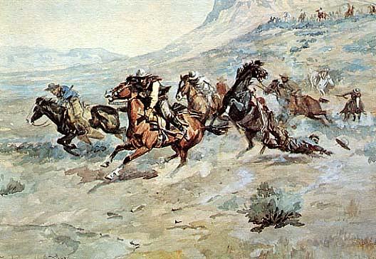 Surprise Attack, (painting) — Charles Marion Russell