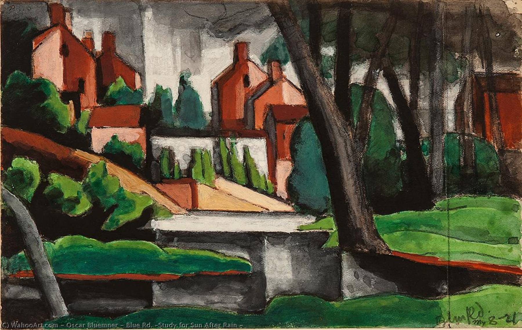 Blue Rd. (study For Sun After Rain ) — Oscar Bluemner