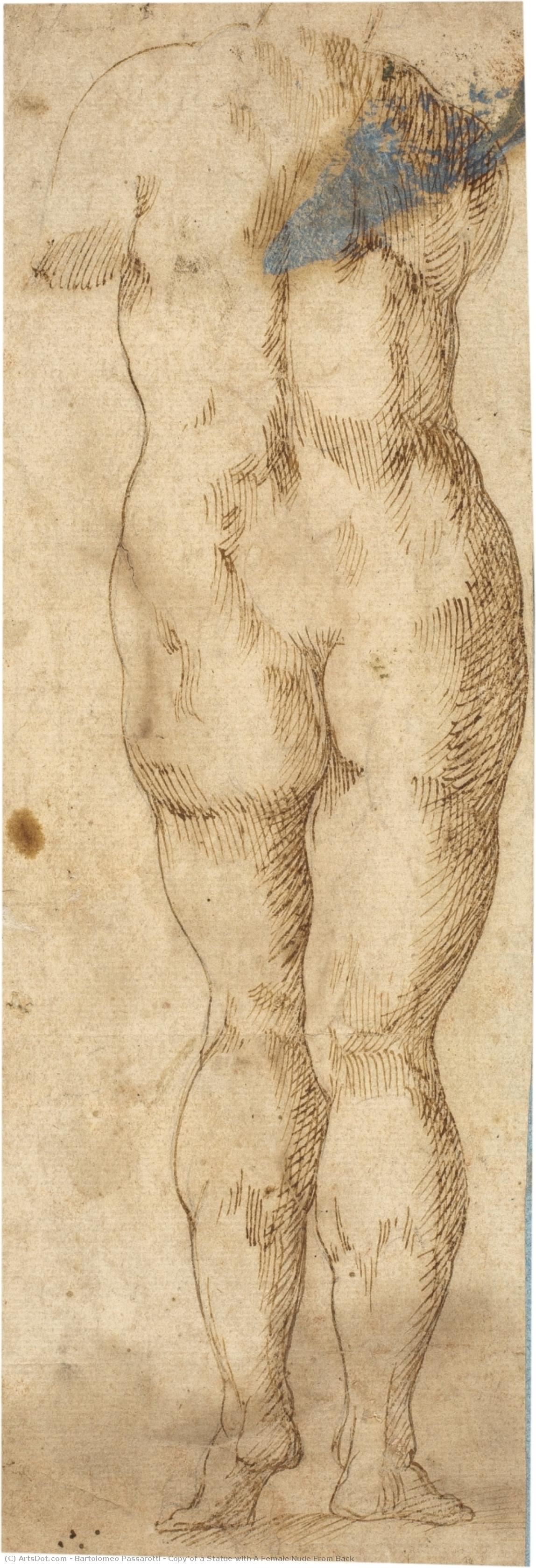 Copy Of A Statue With A Female Nude From Back — Bartolomeo Passarotti