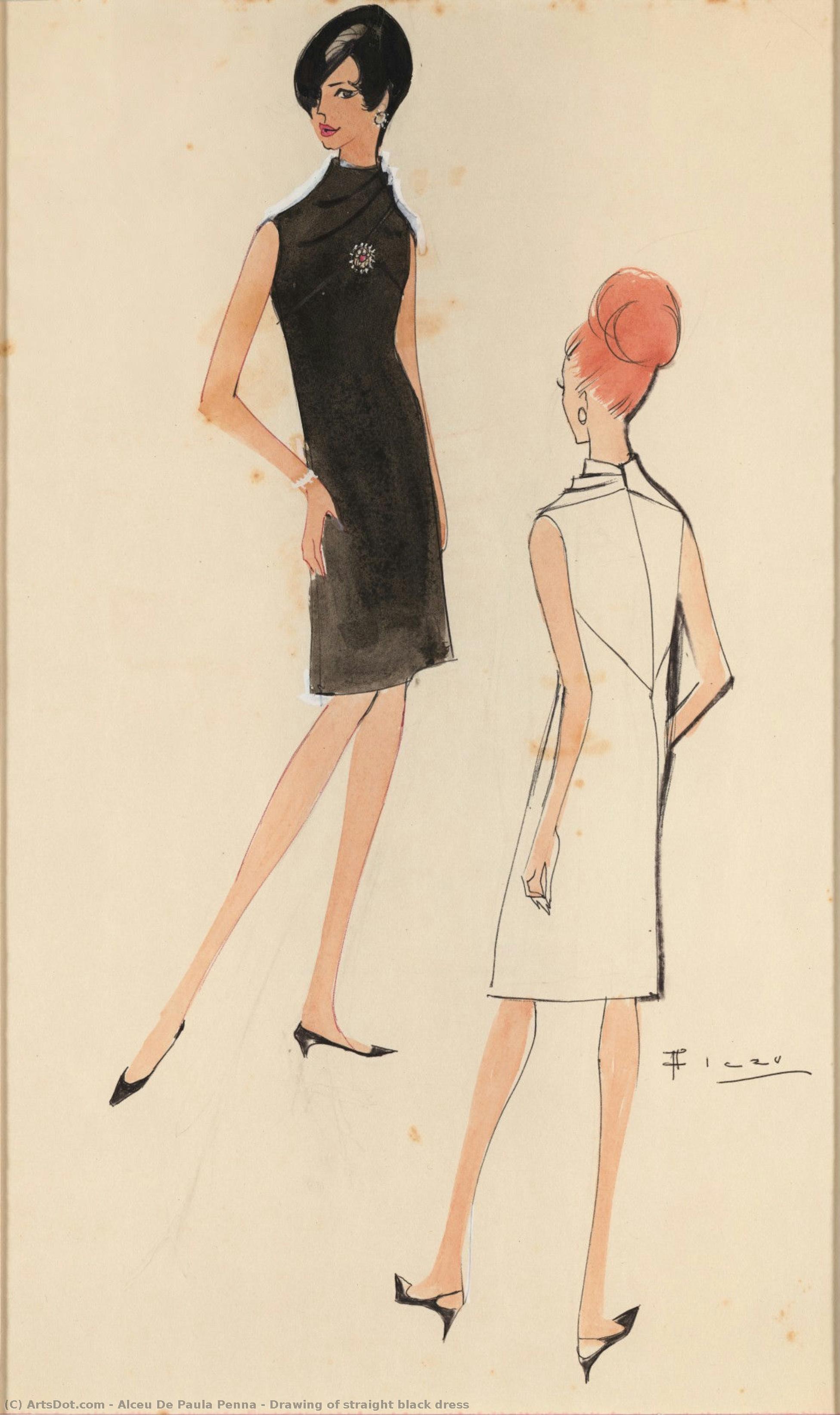 Drawing Of Straight Black Dress — Alceu De Paula Penna