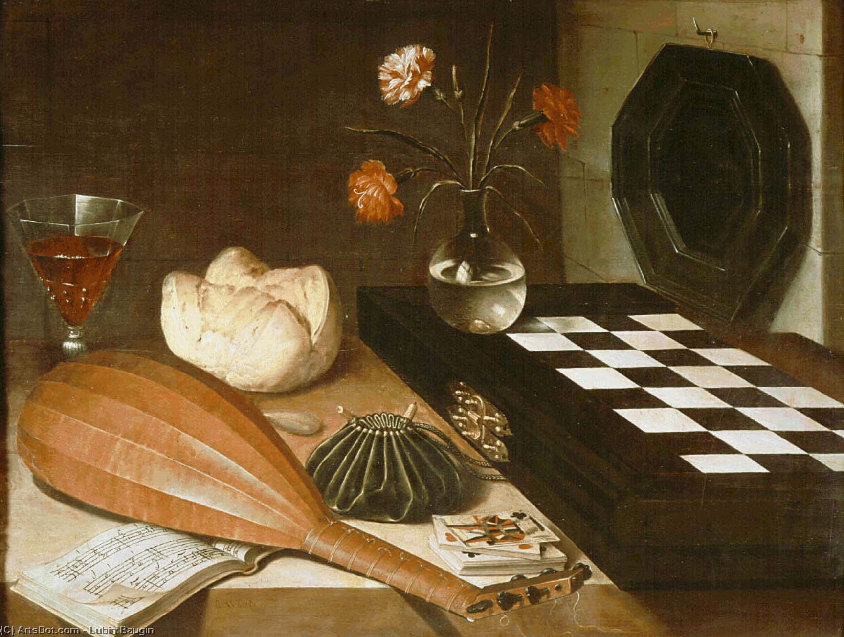 Still Life With Chessboard, C.1630, Louvre — Lubin Baugin