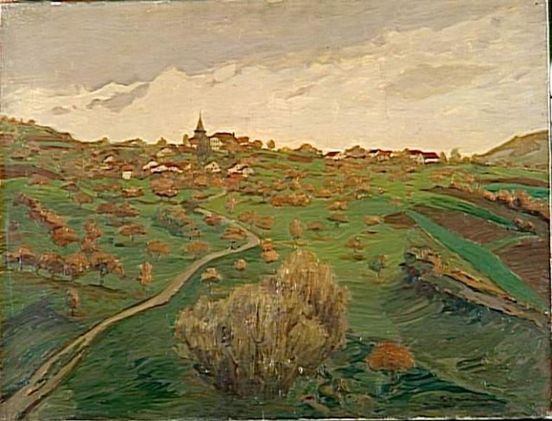 Vue De Belmont Près De Lausanne, Paysage Automnal — Theophile Alexandre Steinlen