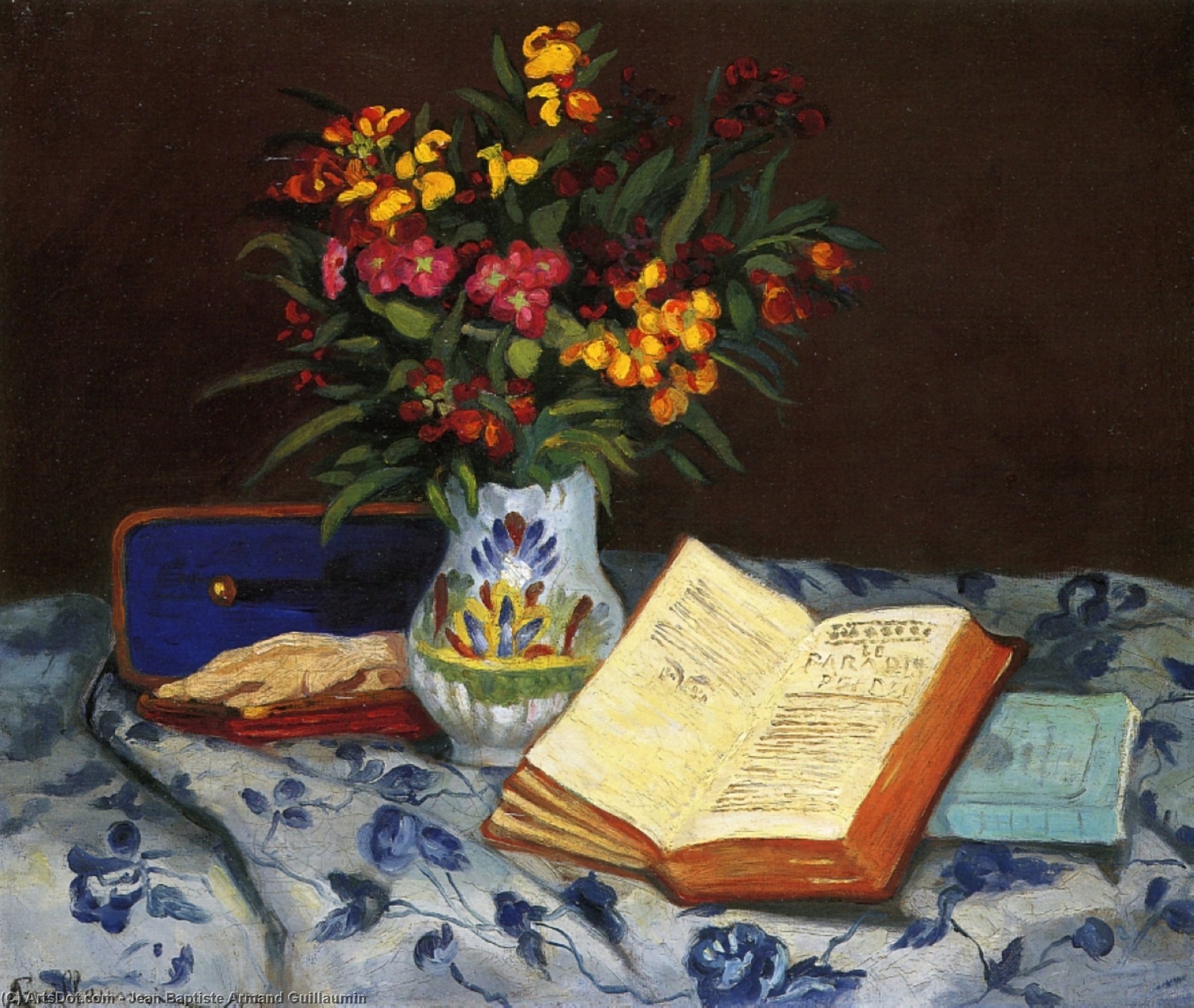 Still Life With Box With Blue Gloves — Ferdinand Guillaumin