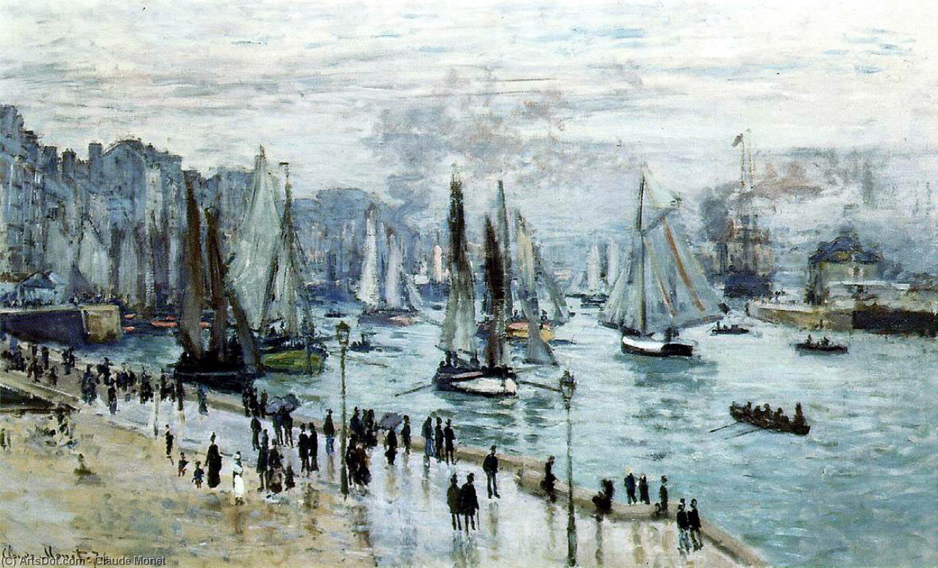 Fishing Boats Leaving The Harbor, Le Havre — Claude Monet