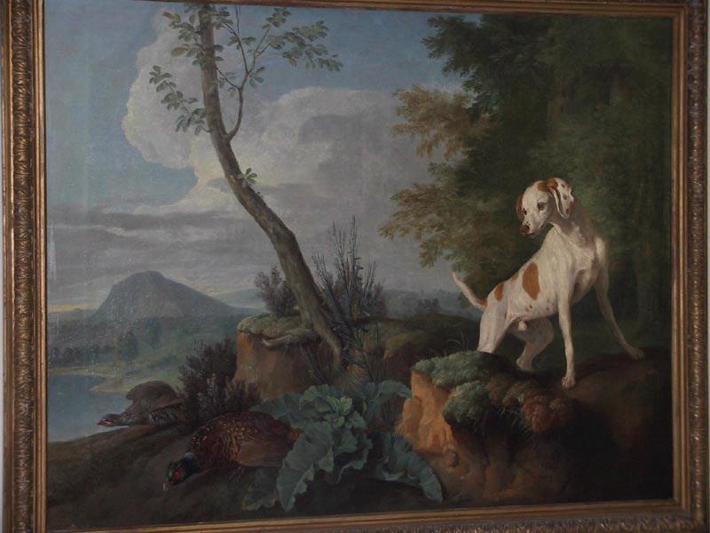 Chien À L'arrêt Devant Un Perdreau Rouge Et Un Faisan — Alexandre François Desportes