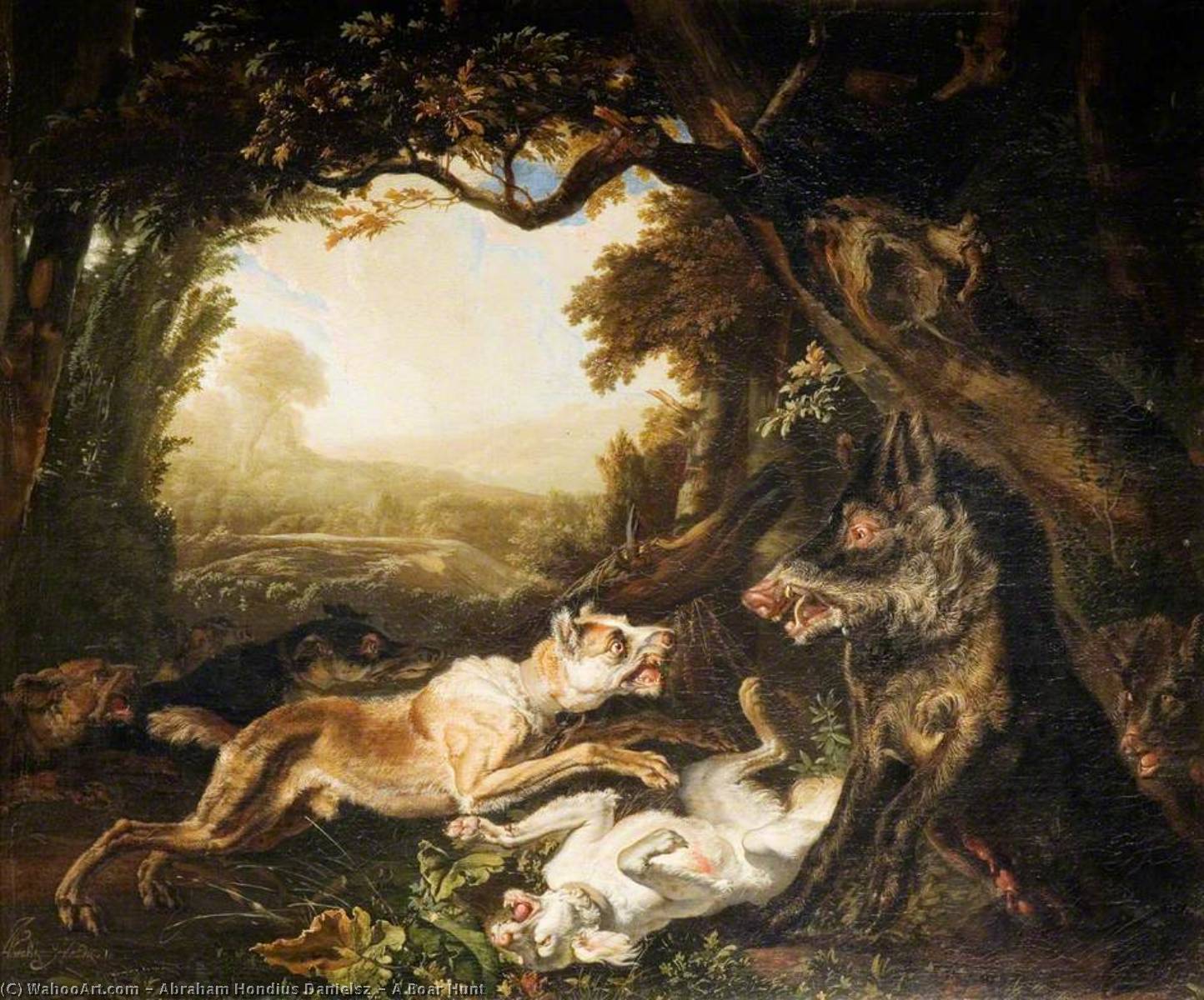 A Boar Hunt — Abraham Hondius Danielsz