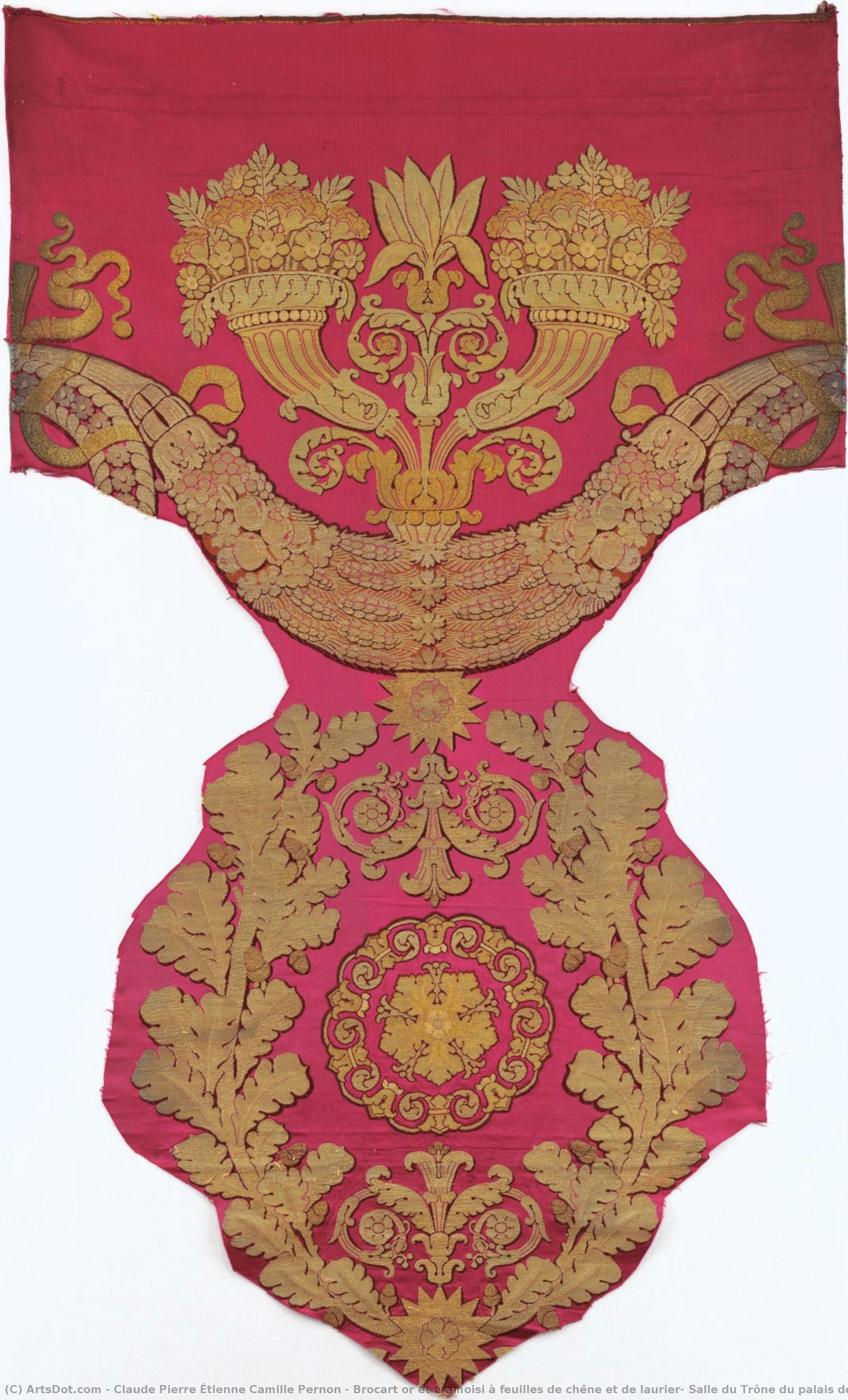 Brocart Or Et Cramoisi À Feuilles De Chêne Et De Laurier, Salle Du Trône Du Palais De Versailles — Claude Pierre Étienne Camille Pernon