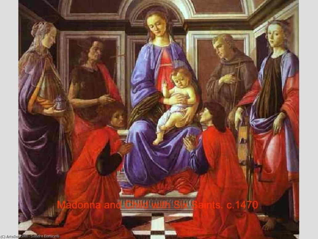 La Madonna Y El Niño Con Los Santos — Sandro Botticelli