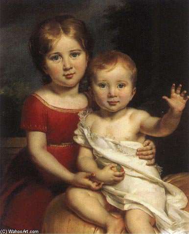 Prince Lev Gagarin And Prince Theophil Gagarin In Childhood — Jean Baptiste Paulin Guérin