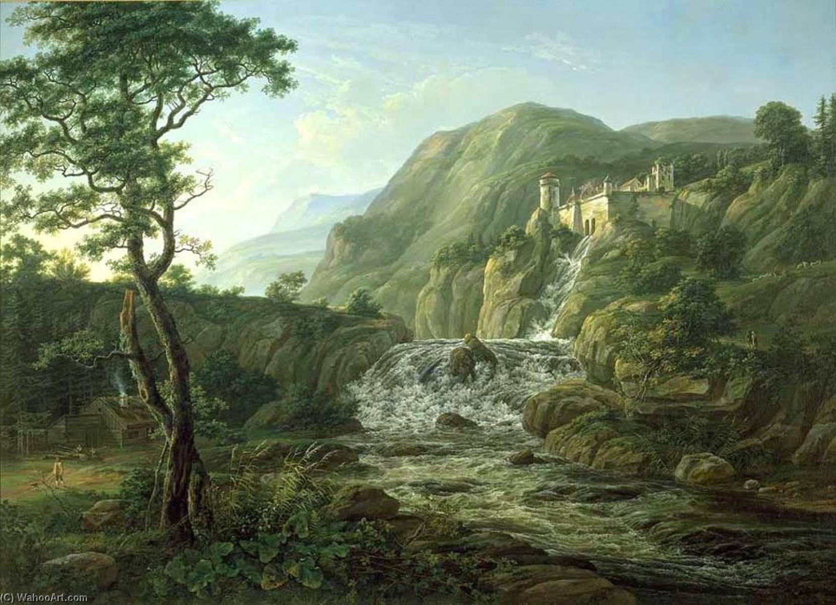 Mountain Landscape With A Castle — Johan Christian Claussen Dahl