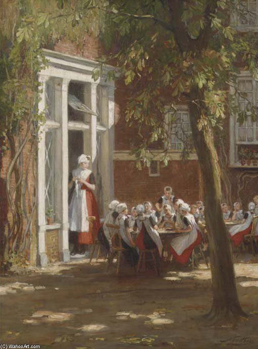 In The Courtyard On A Sunny — Nicolaas Van Der Waay