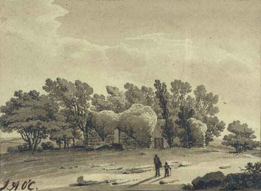 Wooded Landscape With Figures At Sunset — James Arthur O Connor