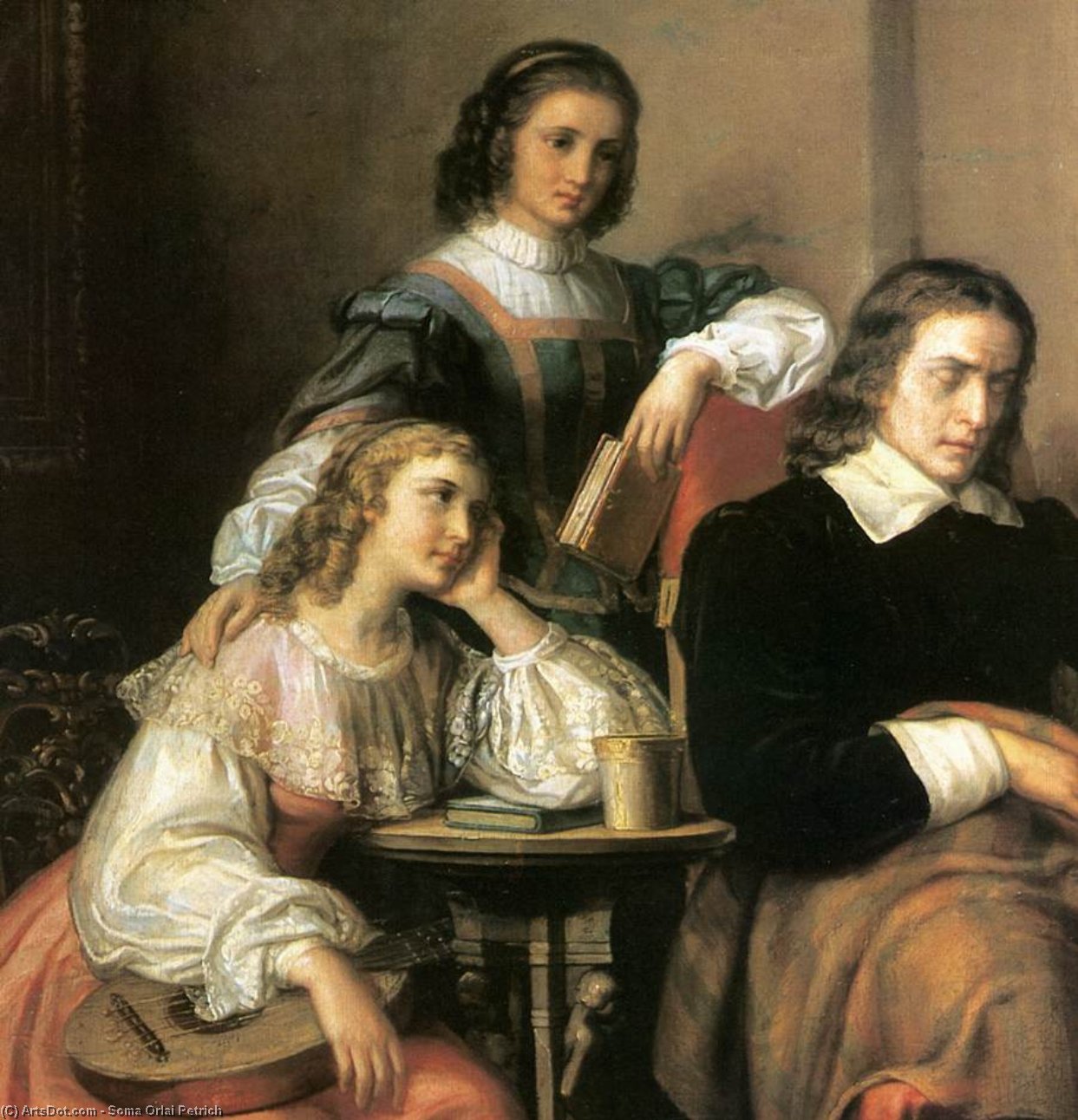 Milton Dictates The Lost Paradise To His Three Daughters — Soma Orlai Petrich