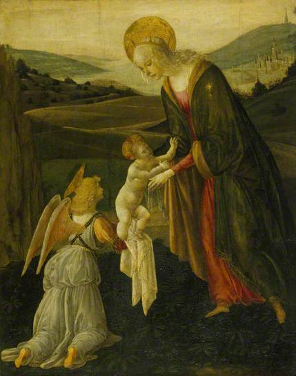 The Madonna And Child With An Angel In A Coastal Landscape — Gherardo Del Fora