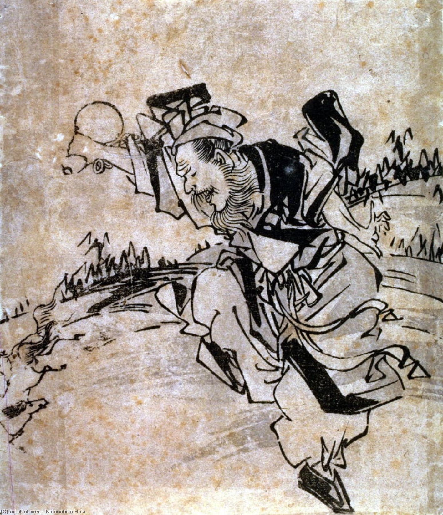 男の踊り — 葛飾北斎 (katsushika Hokusai)