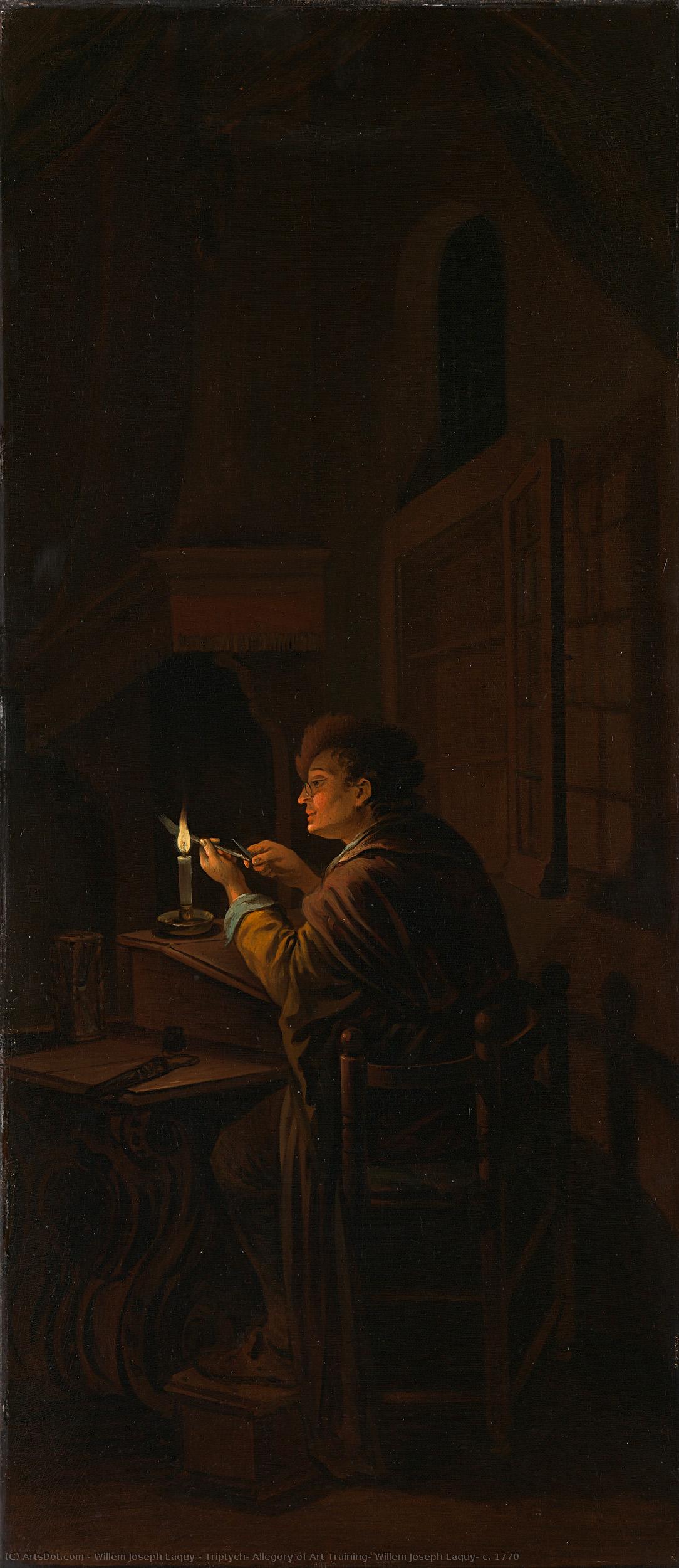 Triptych: Allegory Of Art Training, Willem Joseph Laquy, C. 1770 — Willem Joseph Laquy