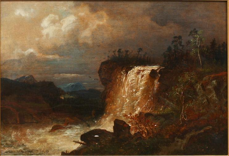 Mountainous Landscape With Waterfall — Wilhelm Von Gegerfelt