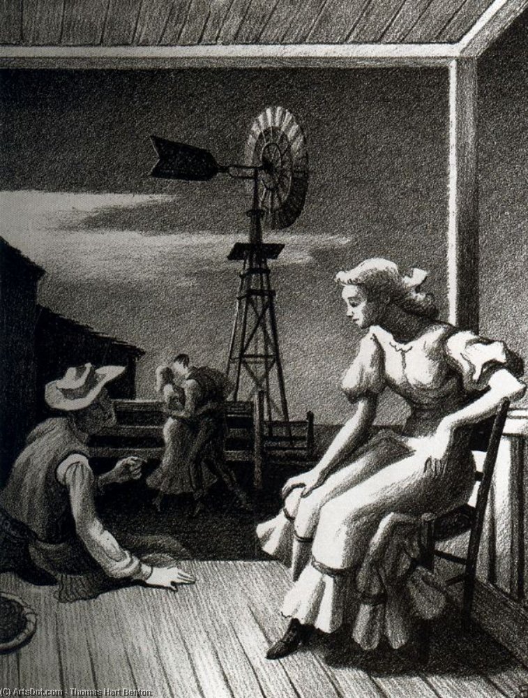 Party At Old Man Peck's Place — Thomas Hart Benton