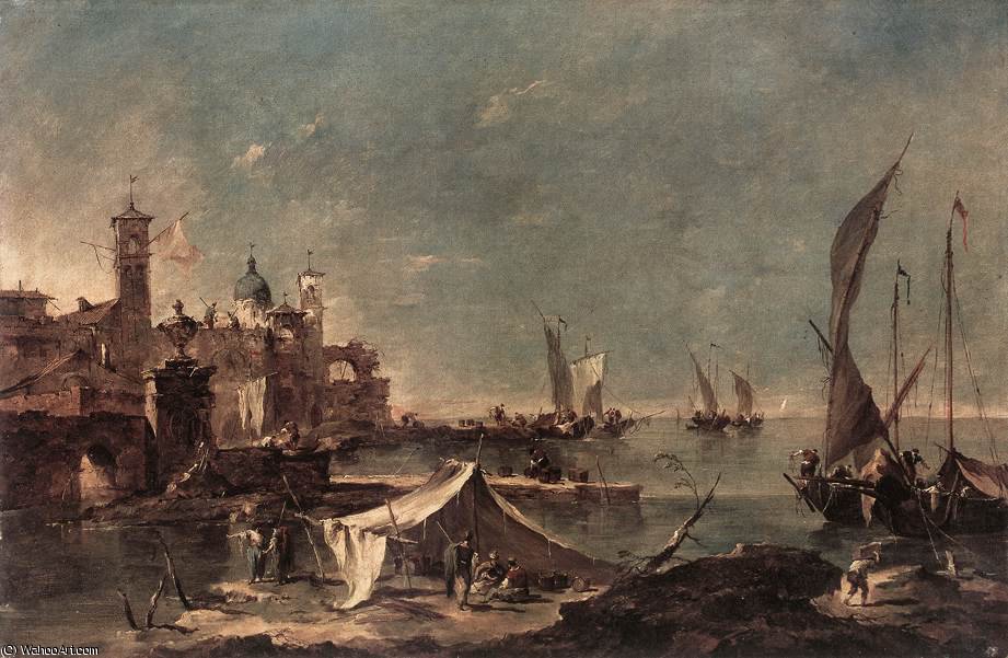 Landscape With A Fisherman's Tent — Francesco Lazzaro Guardi