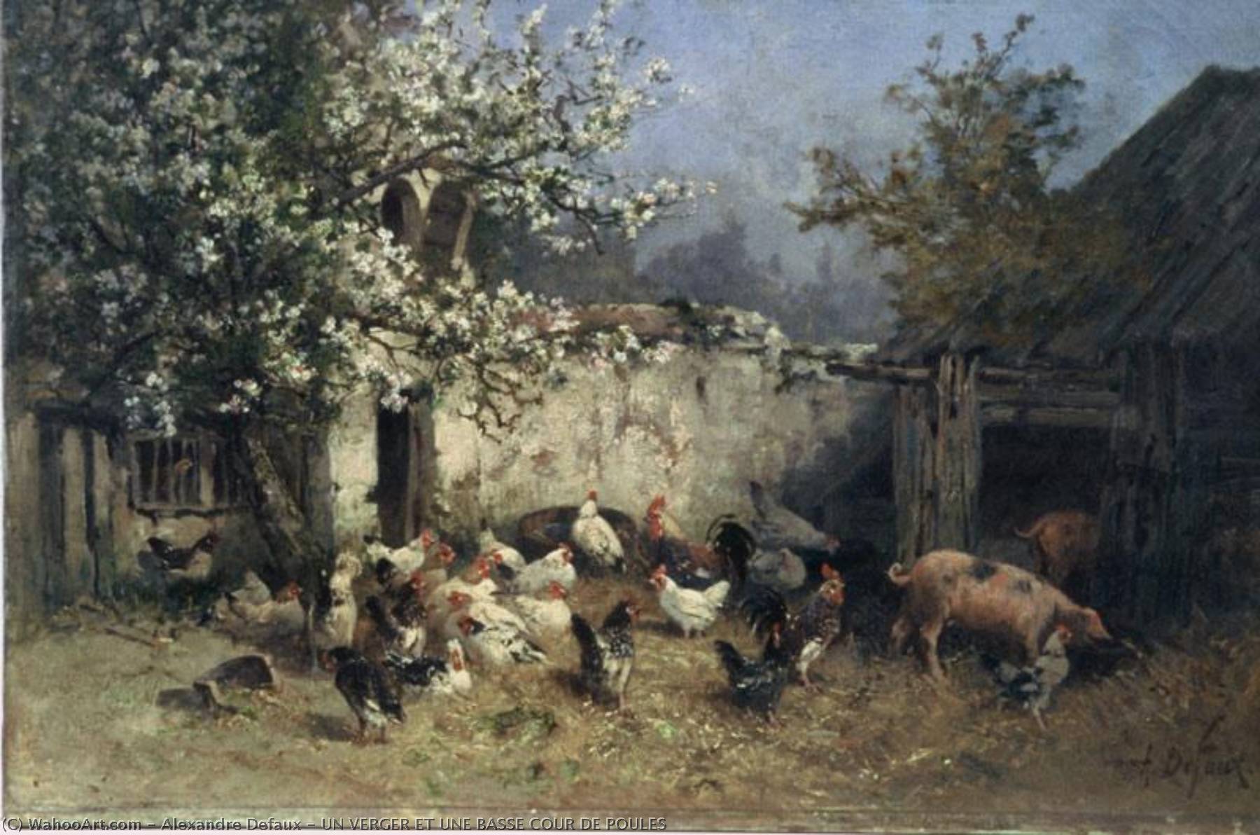 Un Verger Et Une Basse Cour De Poules — Alexandre Defaux