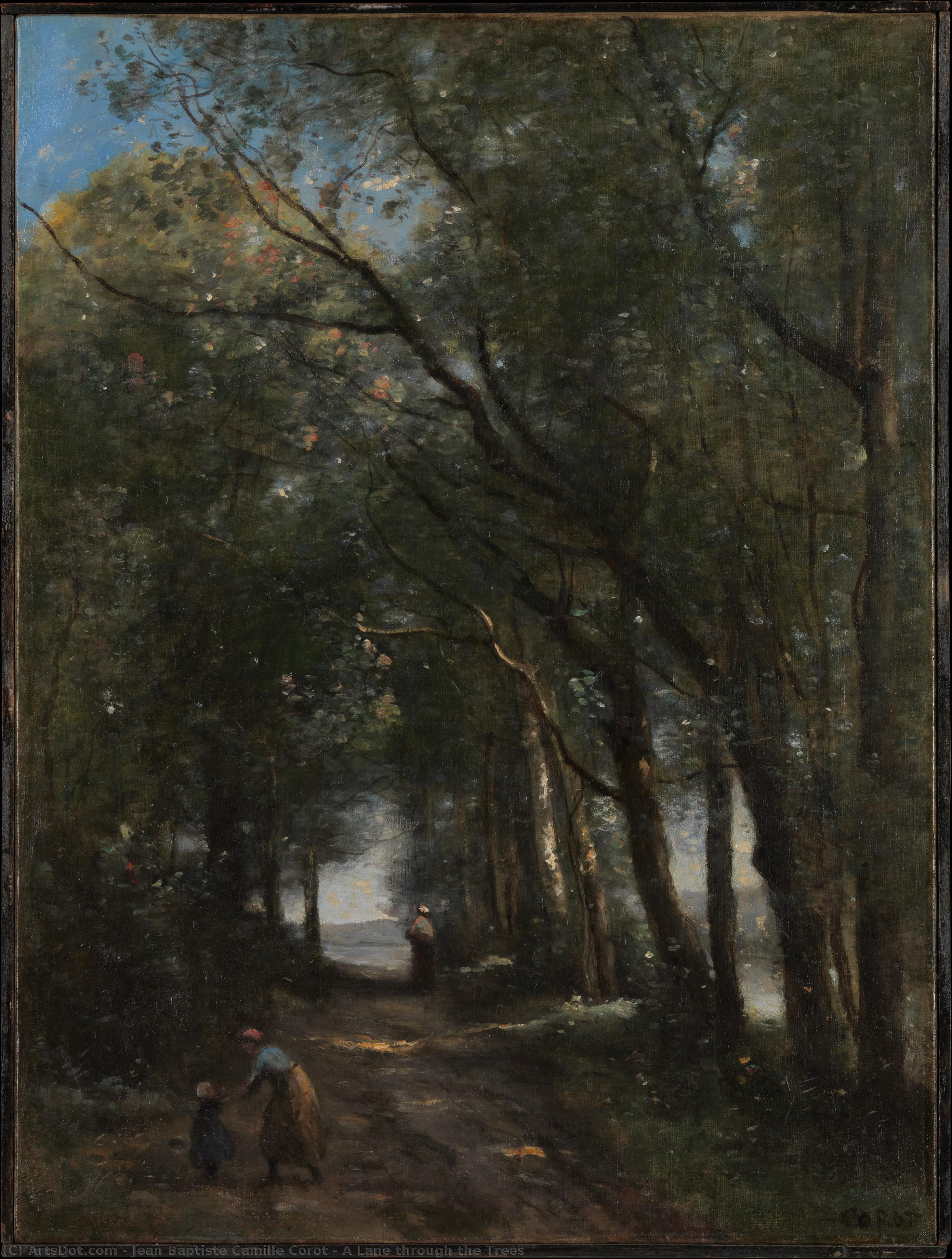 A Lane Through The Trees — Jean-baptiste-camille Corot