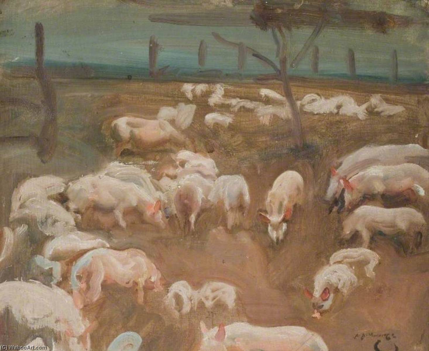 Study Of Pigs — Sir Alfred James Munnings