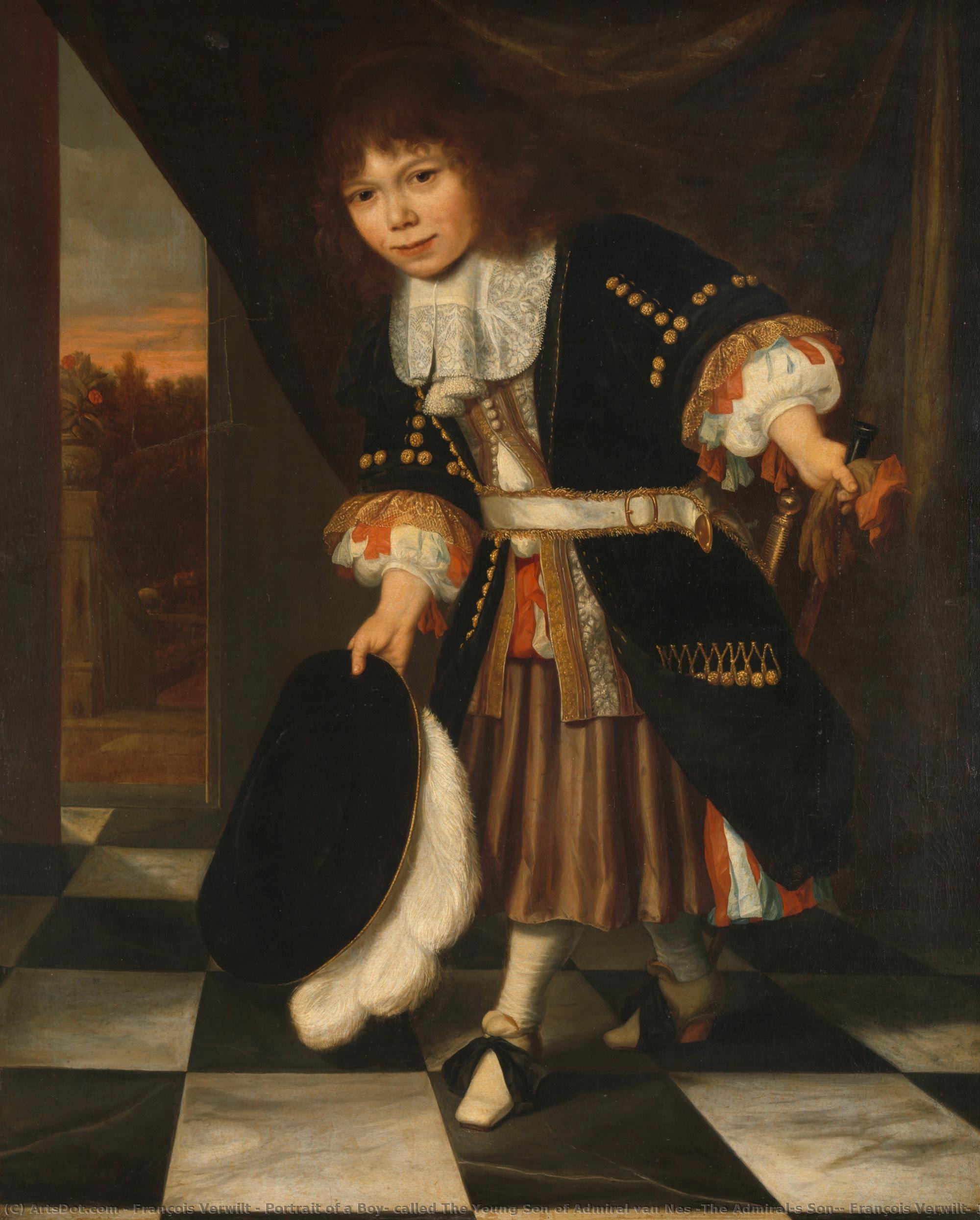 Portrait Of A Boy, Called The Young Son Of Admiral Van Nes (the Admiral"s Son), François Verwilt, 1669 — Francois Verwilt