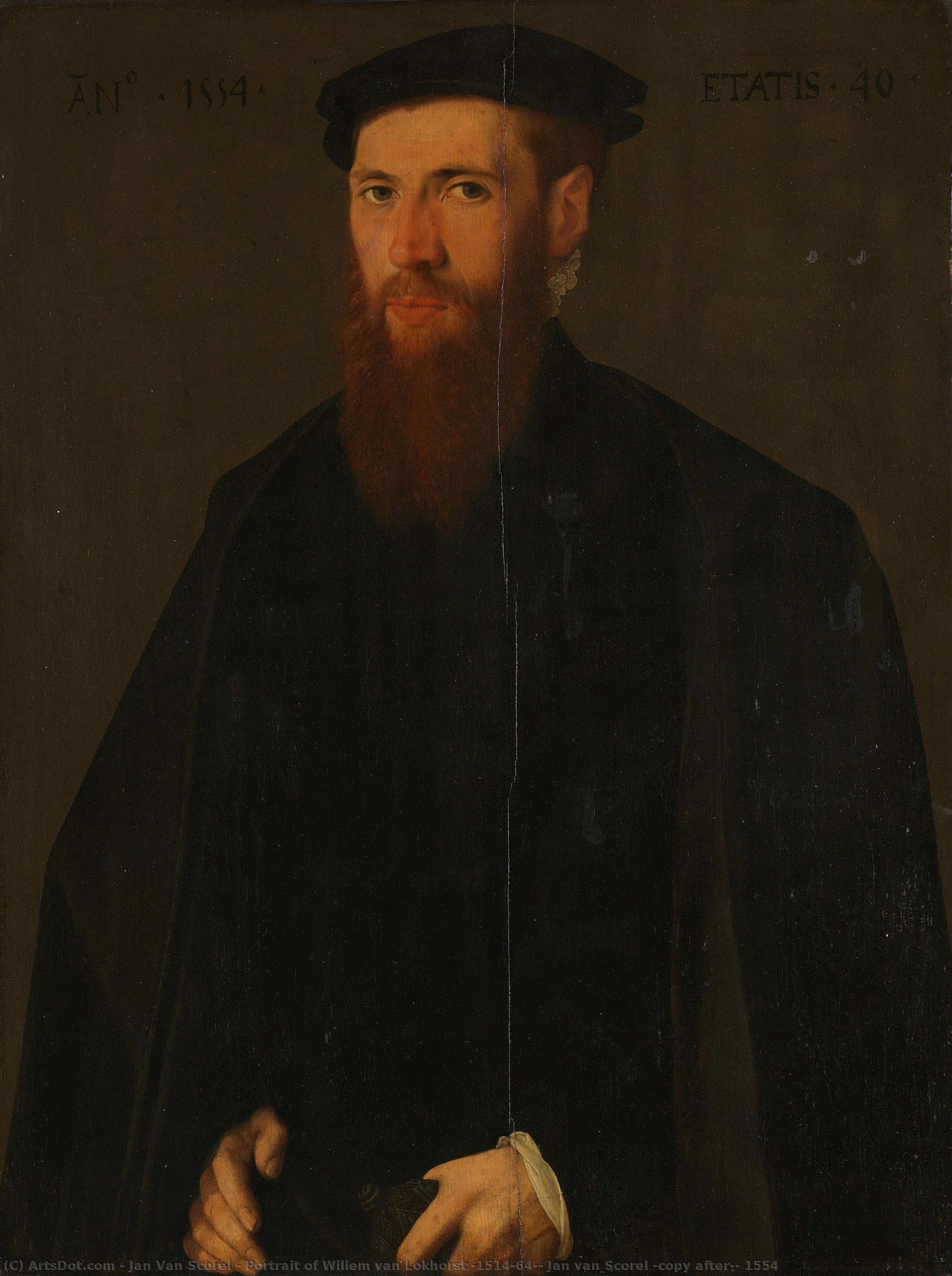 Portrait Of Willem Van Lokhorst (1514-64), Jan Van Scorel (copy After), 1554 — Jan Van Scorel