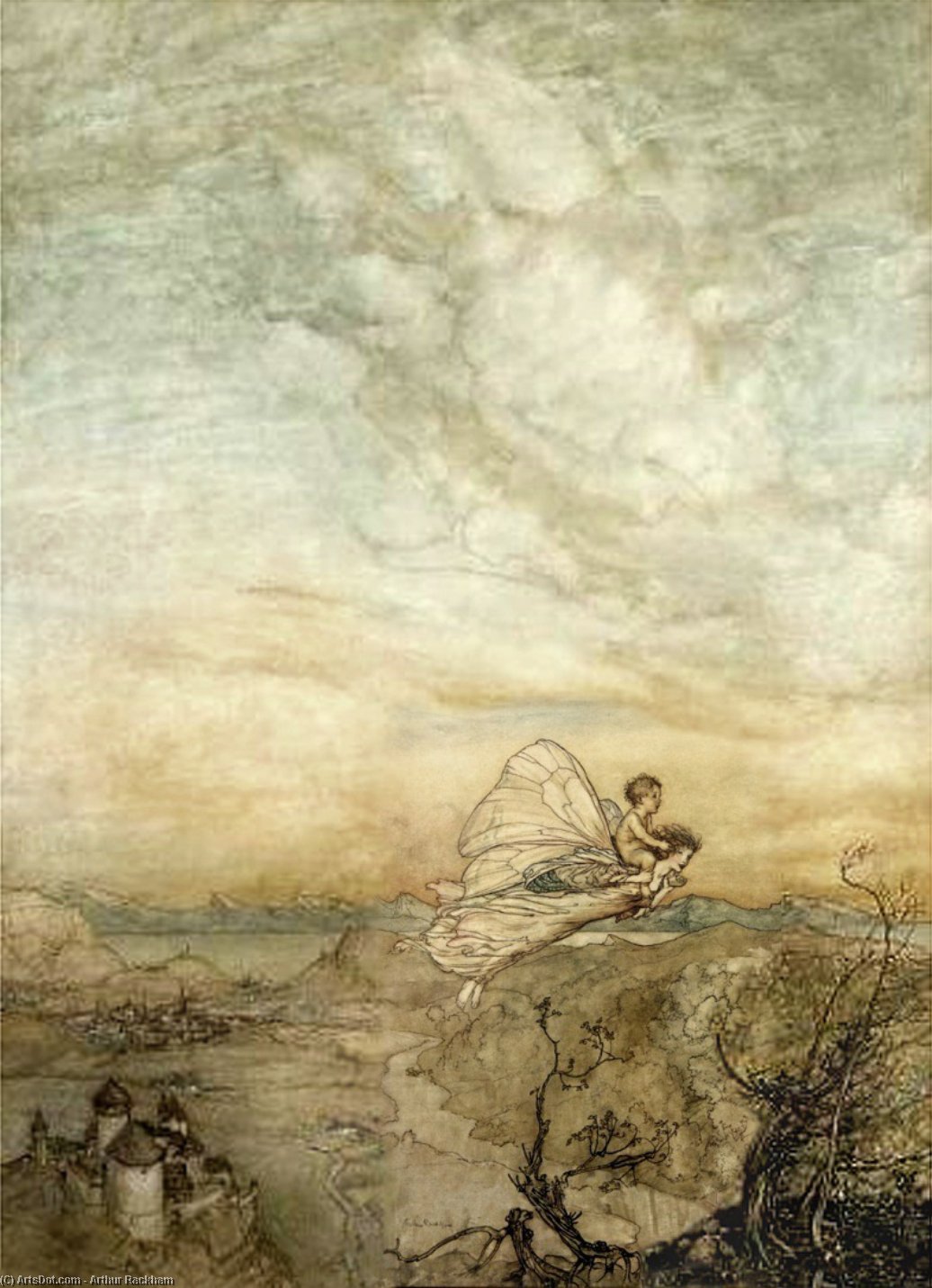 '...her Fairy Sent To Bear Him To My Bower In Fairy Land (also Known As Her Fairy Sent)' — Arthur Rackham