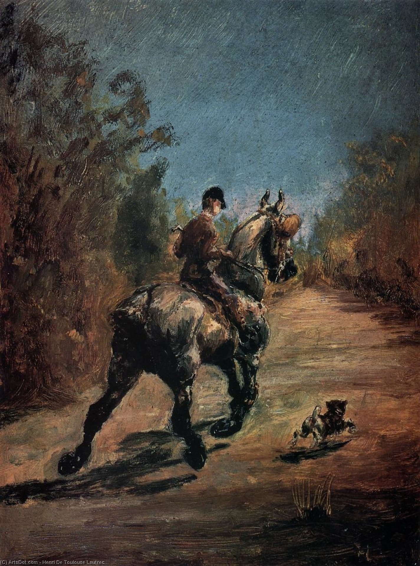 Horse And Rider With A Little Dog — Henri De Toulouse-lautrec