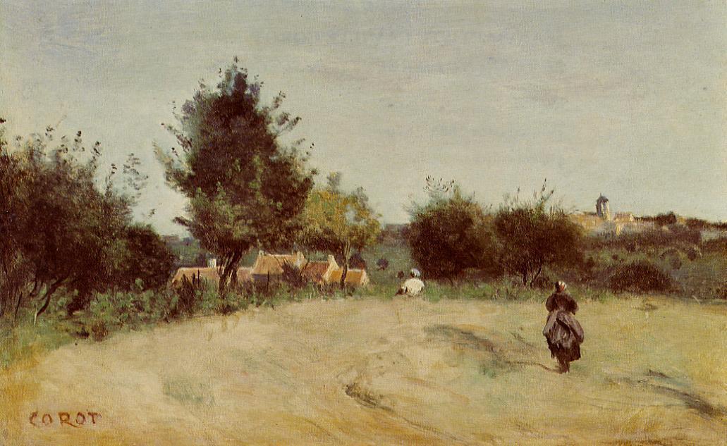 Field Above The Village (also Known As Marcoussis) — Jean-baptiste-camille Corot