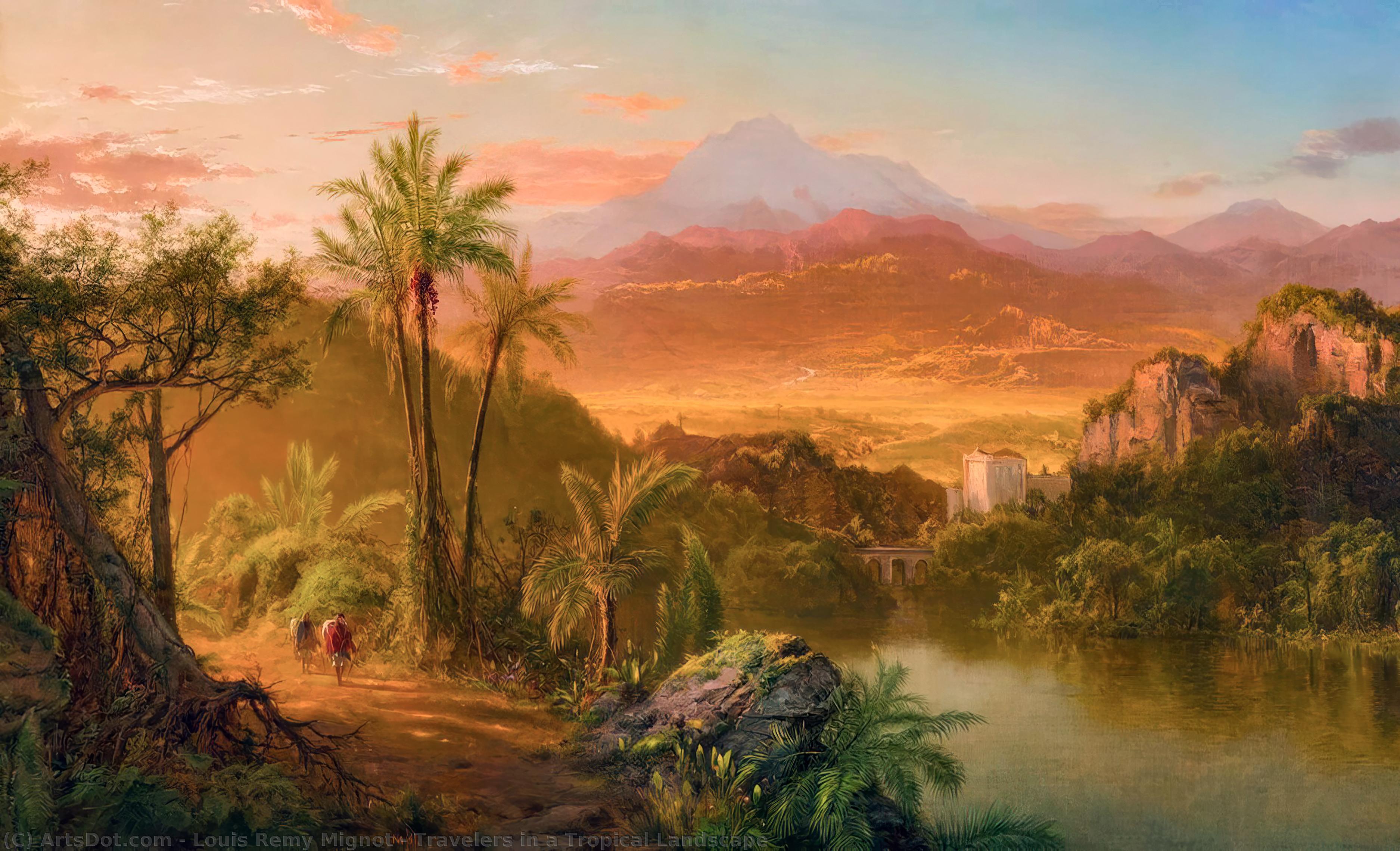 Travelers In A Tropical Landscape — ルイ・レミー・ミニョ