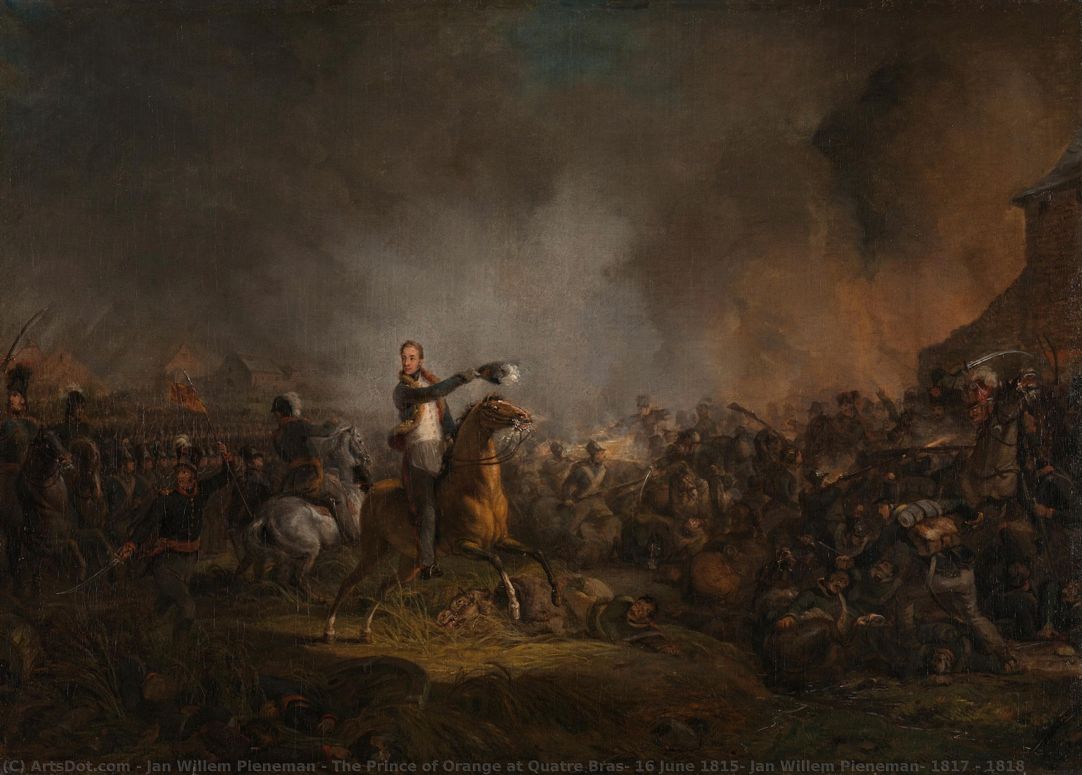 The Prince Of Orange At Quatre Bras, 16 June 1815, Jan Willem Pieneman, 1817 - 1818 — Jan Willem Pieneman