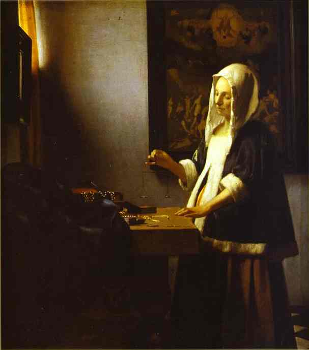 Mujer Pesar Perlas — Johannes Vermeer