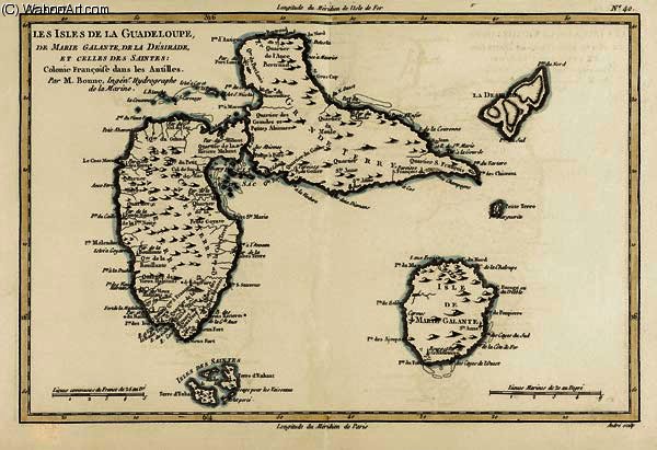 The Islands Of Guadeloupe, Marie-galante, La Desirade, And The Isles Des Saintes, French Colonies In — Rigobert Bonne (charles Marie Rigobert Bonne)