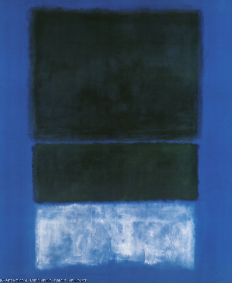 Greens And White In Blue — Mark Rothko