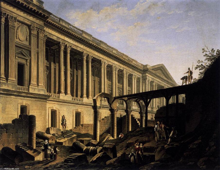 Clearing The Area In Front Of The Louvre Colonnade — Pierre Antoine Machy