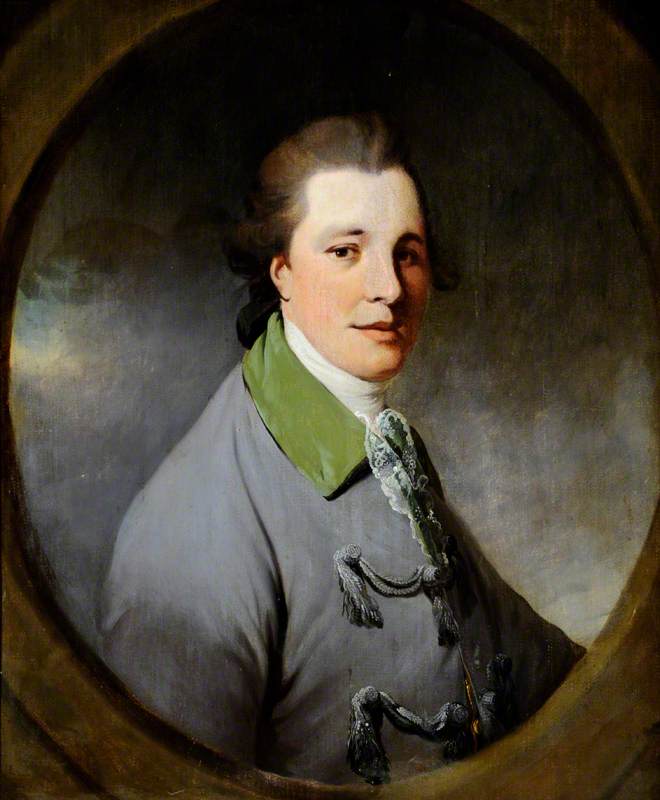 Portrait Of An Unknown Young Gentleman In A Grey Coat With A Green Collar — Mason Chamberlin The Elder