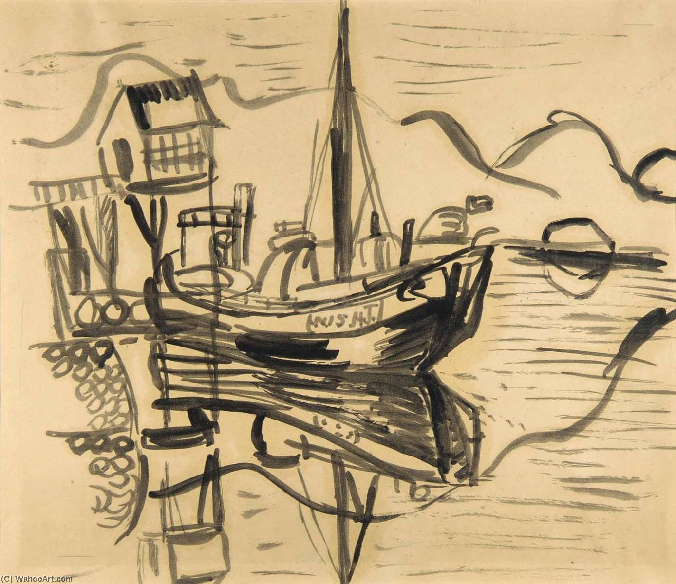 Boat In Harbor — Уильям Генри Джонсон