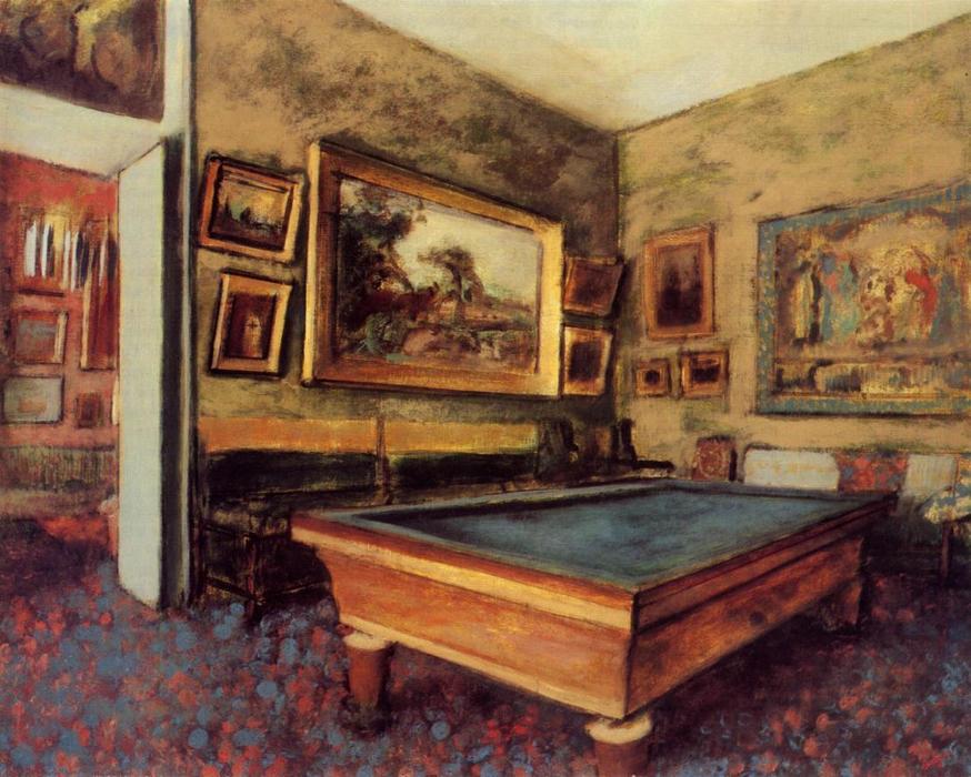 La Sala De Billiard En Ménil-hubert — Hilaire-germain-edgar Degas